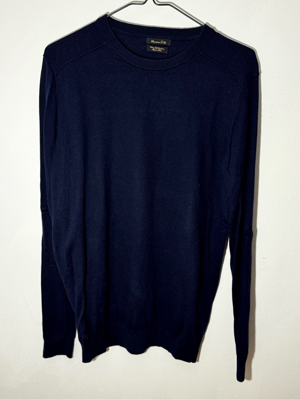 Massimo Dutti Men’s Cotton Silk Cashmere Sweater Navy Size M